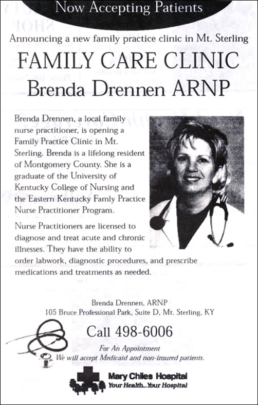 Brenda Drennen, ARNP - Mt. Sterling, Kentucky