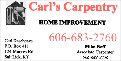 Carl's Carpentry Home Improvement - Salt Lick, Kentucky