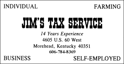 Jim's Tax Service - Morehead, Kentucky