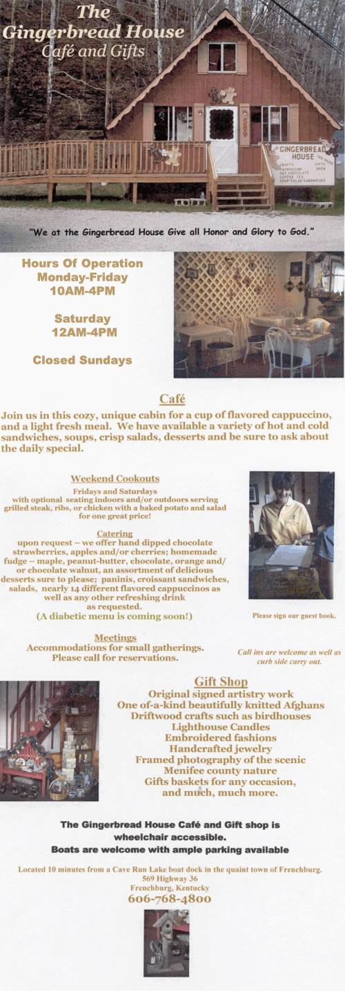 The Gingerbread House Café and Gifts - Frenchburg, Kentucky